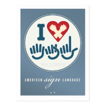 I Love ASL Postcards