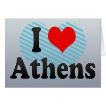 I Love Athens, Greece Greeting Cards