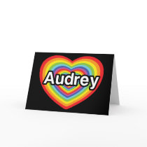 I love Audrey, rainbow heart