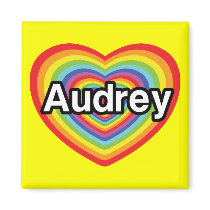 I love Audrey, rainbow heart
