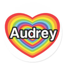 I love Audrey, rainbow heart