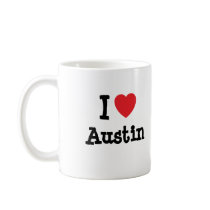 I love Austin heart custom personalised Mug