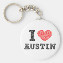 I Love Austin Key Chains