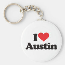 I Love Austin Keychain