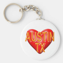 I Love Austin Texas Key Chain