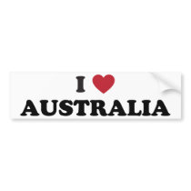 I Love Australia Bumper Stickers