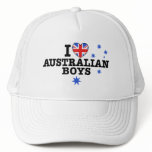 I Love Australian Boys hats