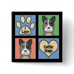 I Love Australian Cattle Dogs Pins