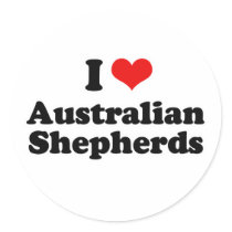 I Love Australian Shepherds Sticker