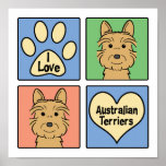 I Love Australian Terriers Posters
