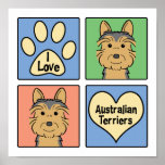I Love Australian Terriers Print