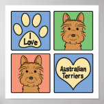 I Love Australian Terriers Posters