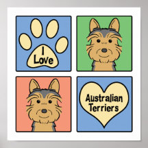 I Love Australian Terriers Print
