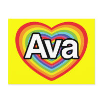 I love Ava, rainbow heart