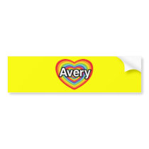 I love Avery, rainbow heart