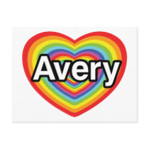 I love Avery, rainbow heart