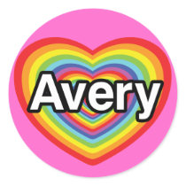 I love Avery, rainbow heart