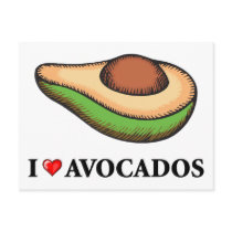 I Love Avocados Post Cards