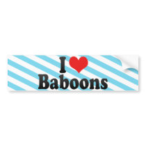 I Love Baboons Bumper Sticker