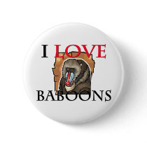 I Love Baboons Button
