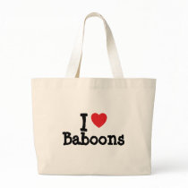 I love Baboons heart custom personalised Canvas Bags