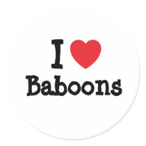 I love Baboons heart custom personalised