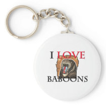 I Love Baboons Keychain