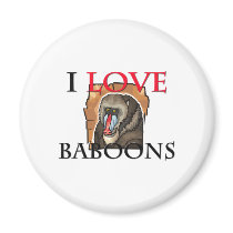 I Love Baboons Refrigerator Magnet