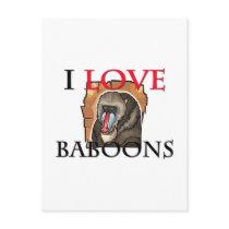 I Love Baboons Post Cards