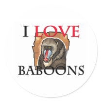 I Love Baboons Sticker