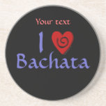 I Love Bachata Heart Latin Dancing Custom Coaster