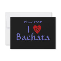 I Love Bachata Heart Latin Dancing Custom Personalised Invites