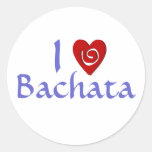 I Love Bachata Heart Latin Dancing Custom Round Stickers