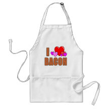 I Love Bacon I Heart Bacon Fun Bacon Design Aprons