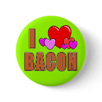 I Love Bacon I Heart Bacon Fun Bacon Design Pins