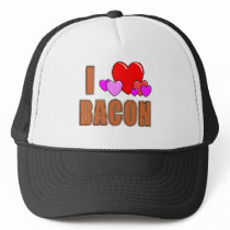 I Love Bacon I Heart Bacon Fun Bacon Design Trucker Hats