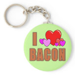 I Love Bacon I Heart Bacon Fun Bacon Design Keychain