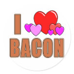 I Love Bacon I Heart Bacon Fun Bacon Design Stickers