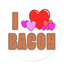 I Love Bacon I Heart Bacon Fun Bacon Design Stickers