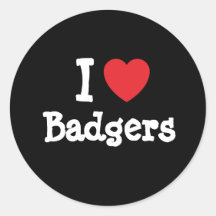I love Badgers heart custom personalised Sticker