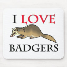 I Love Badgers Mouse Pads