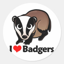 I Love Badgers Sticker