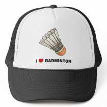 I Love Badminton Hats