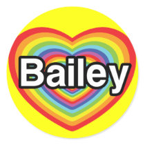I love Bailey, rainbow heart