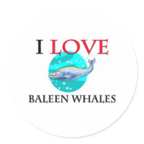 I Love Baleen Whales Round Sticker