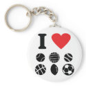 I love balls icon keychains