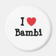 I love Bambi heart T-Shirt Fridge Magnets