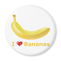 I Love Bananas Refrigerator Magnets