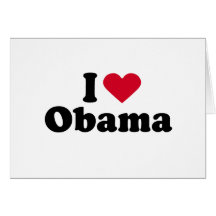 I Love Barack Obama Greeting Cards