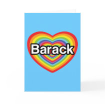 I love Barack Obama: rainbow heart Greeting Cards